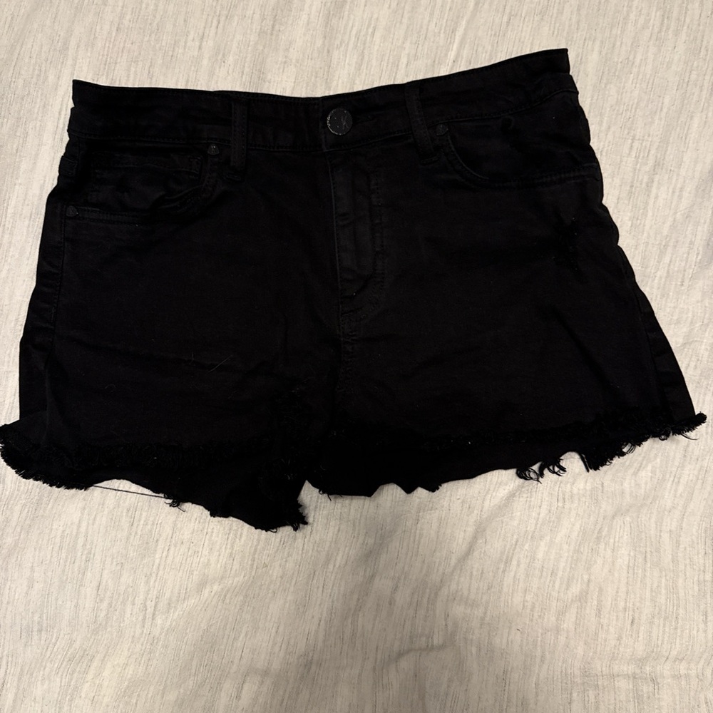 Black High Waisted Cheeky Women's Denim Shorts